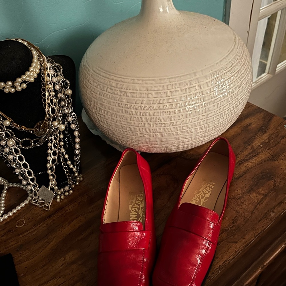 Red Leather Loafers